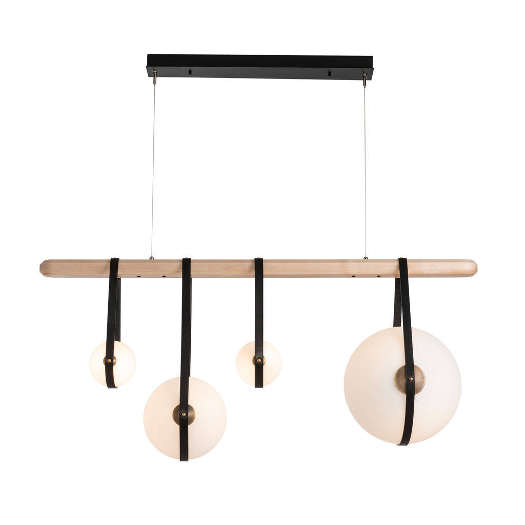 Preview image for Leather Strapped Linear 4-Light Led Pendant