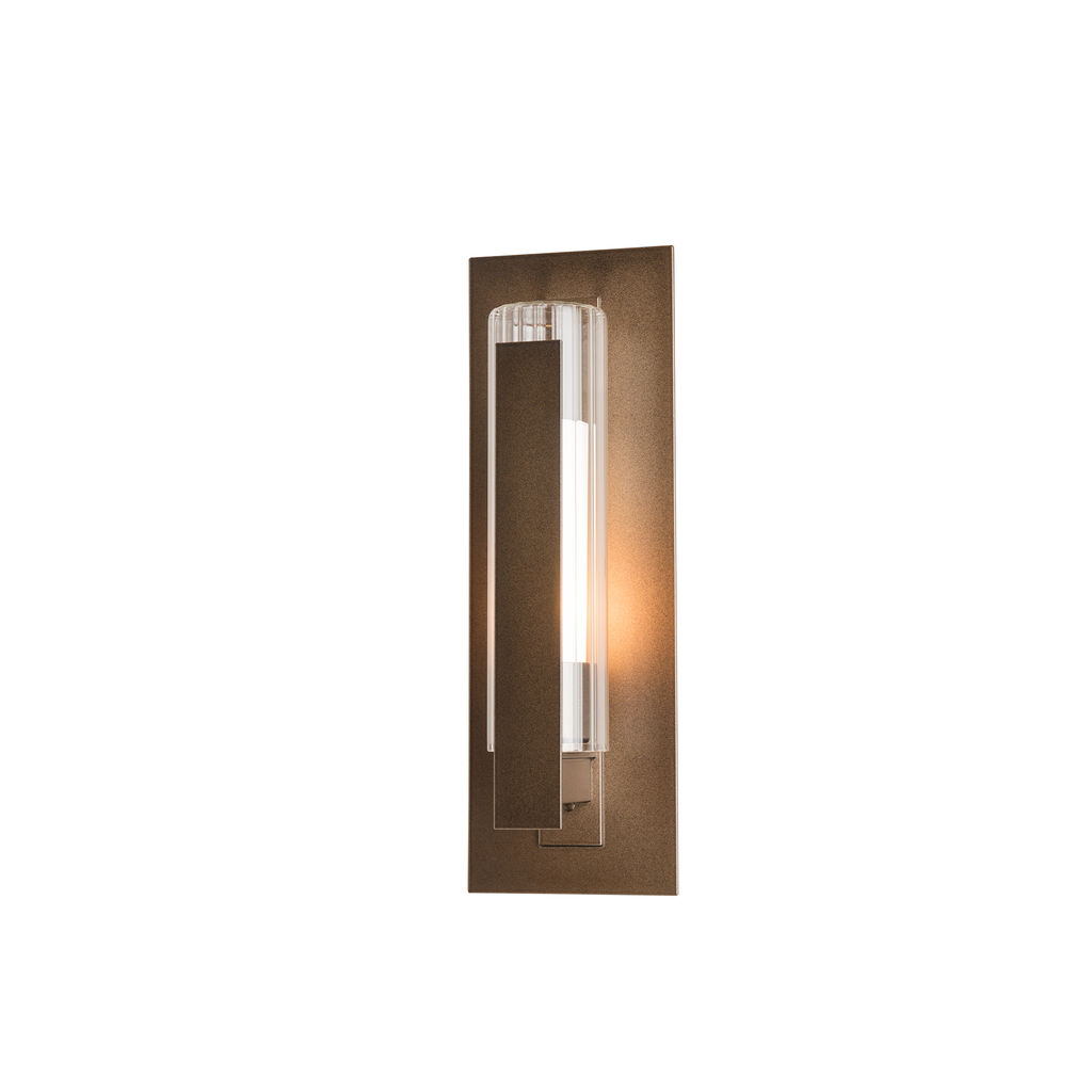 Vertical Bar Fluted Glass Small Outdoor Sconce