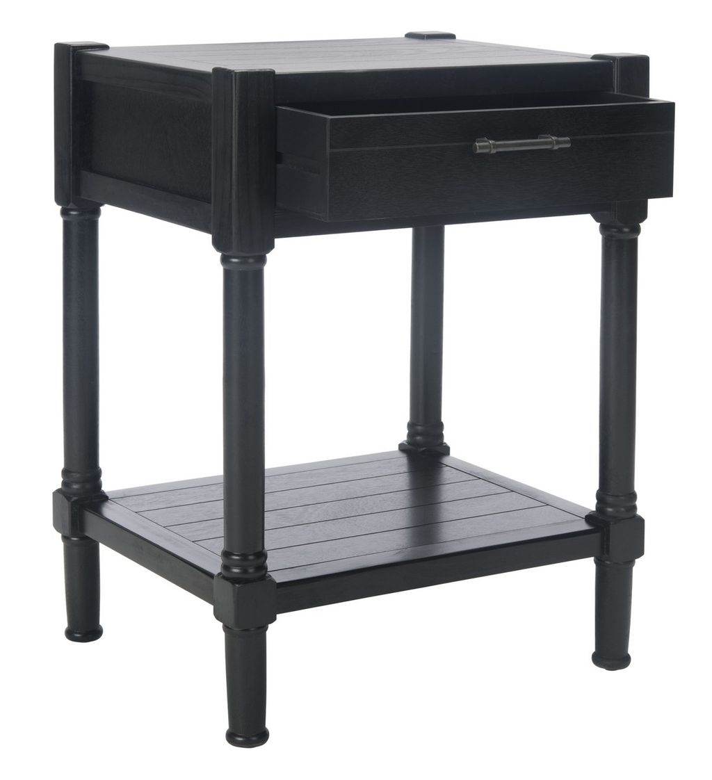 Filbert 1Drw Accent Table, 19" X 26", Black