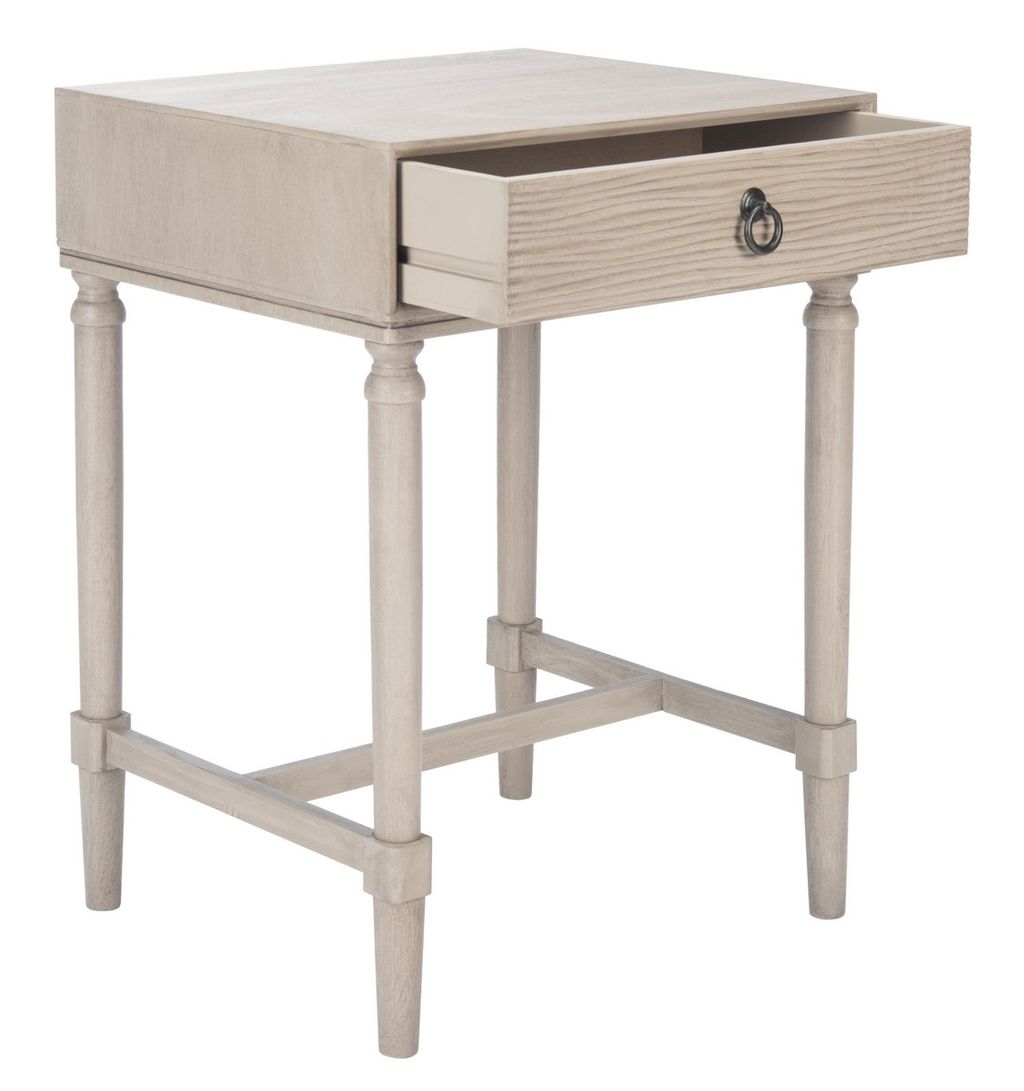 Mabel 1Drw Accent Table, 19" X 26", Greige