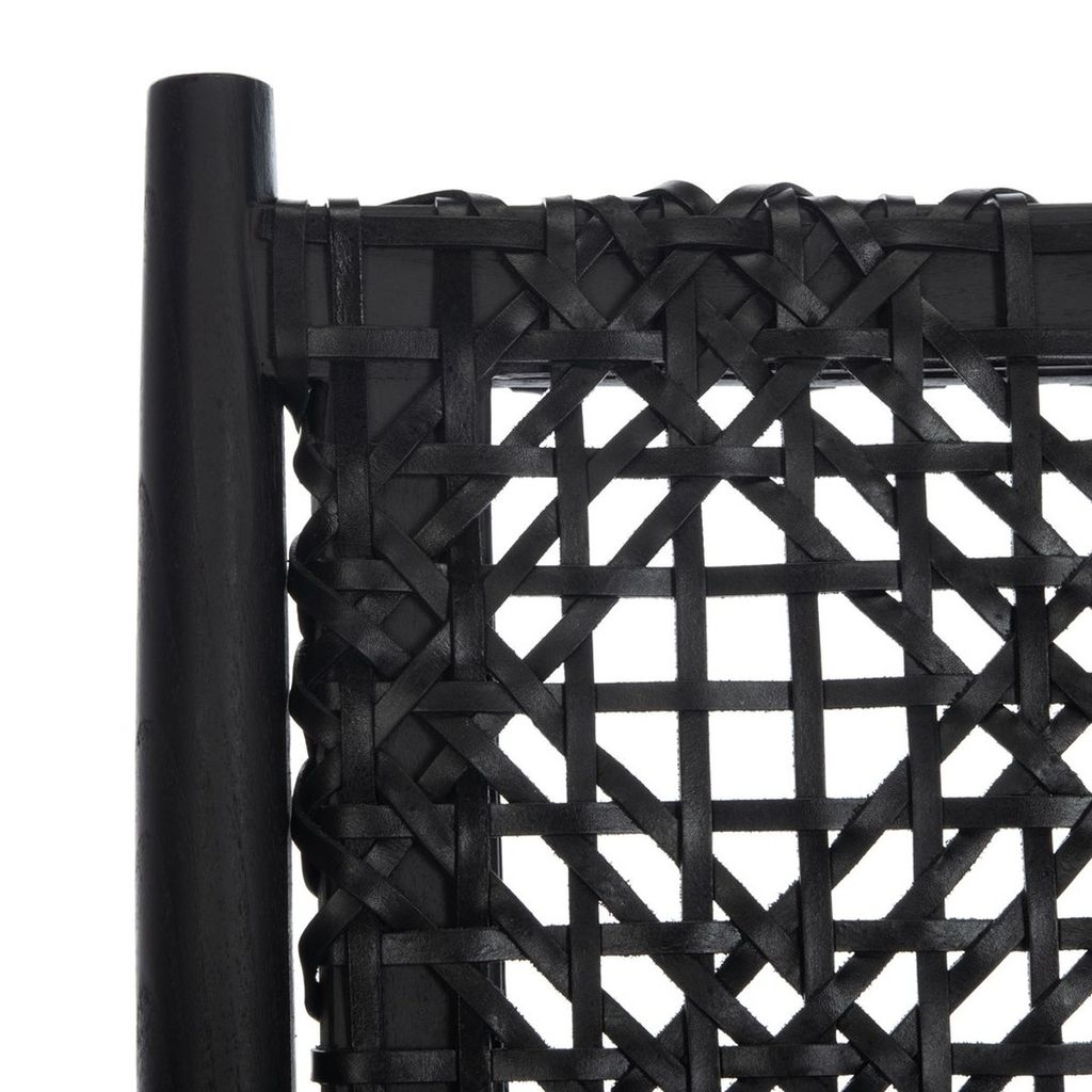 Bandelier Accent Chair, 25.98" X 30.7", Black/Black Leather