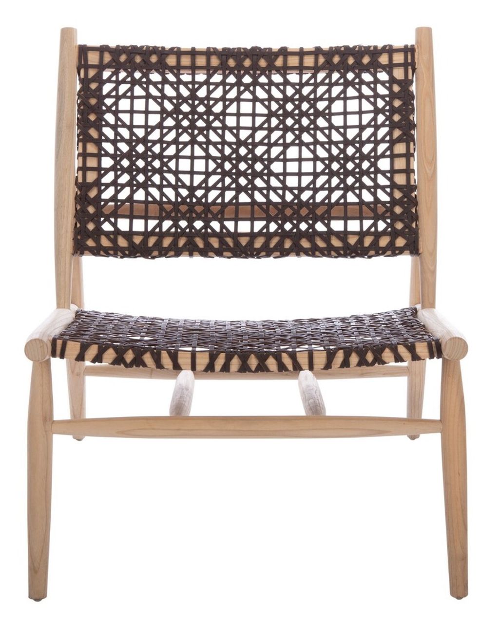 Lucy Accent Chair, Natural/Brown Leather