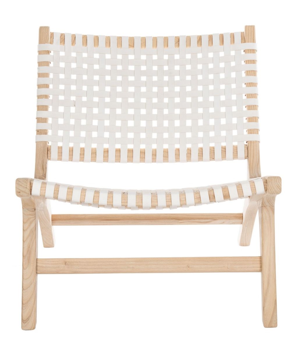 Preview image for Luna Leather Woven Accent Chair, 25.19" X 26.77", White Leather/Natural