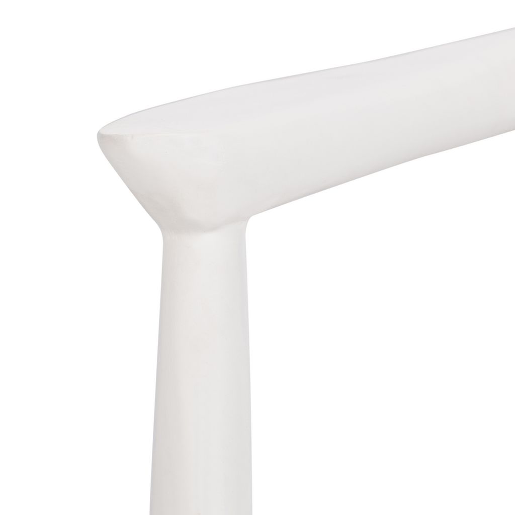 Namib Leather Woven Accent Chair, White Wood/White Leather