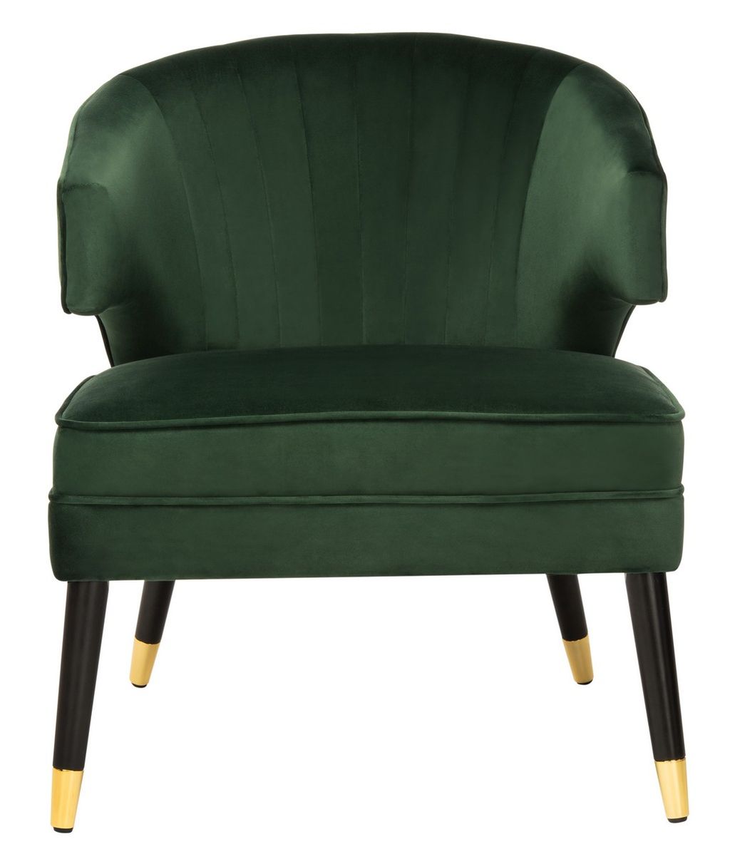 Preview image for Stazia Wingback Accent Chair, 26.77" X 31.89", Forest Green/Black
