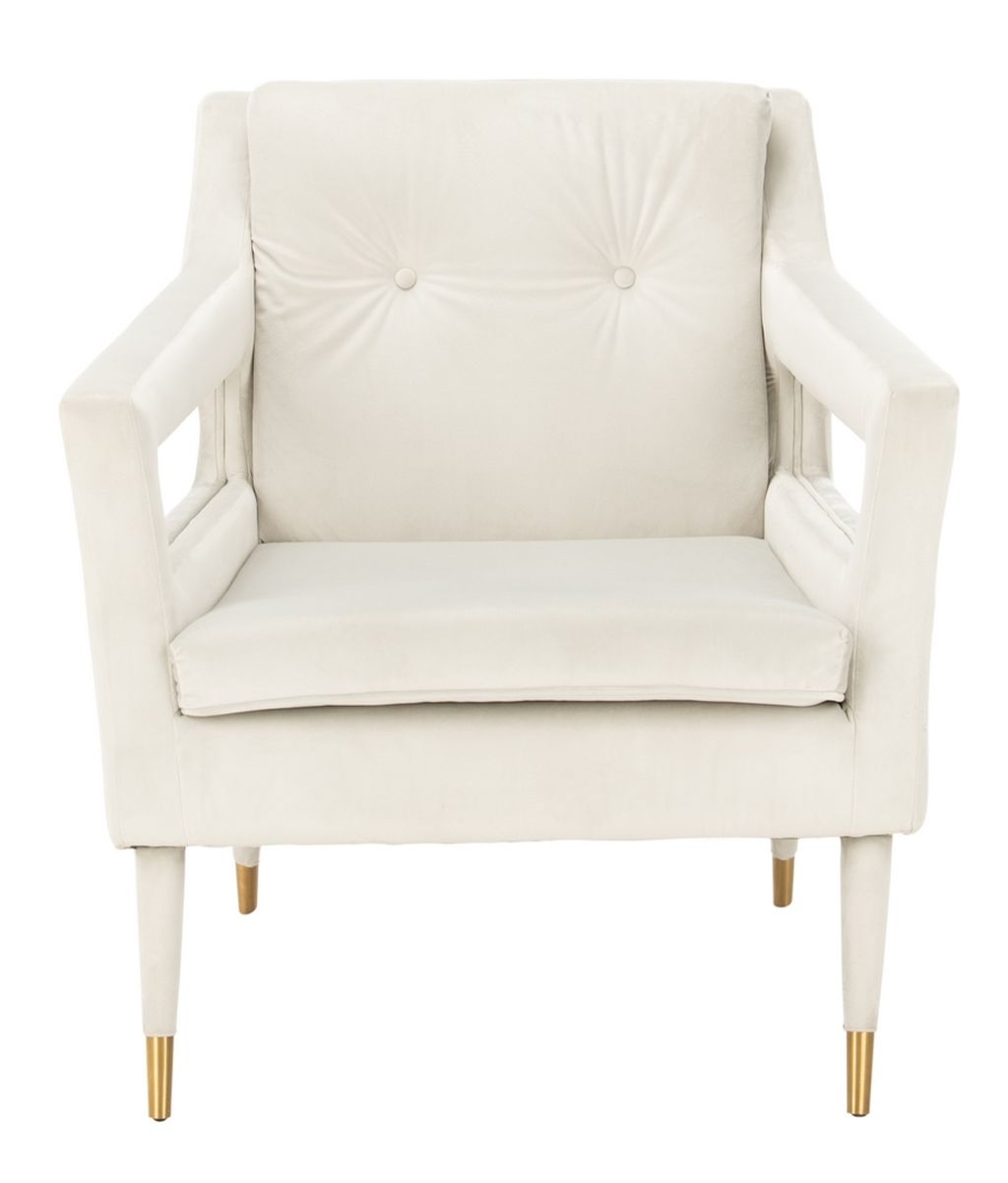 Mara Tufted Accent Chair, 30.31" X 33.86", Silver/Gold