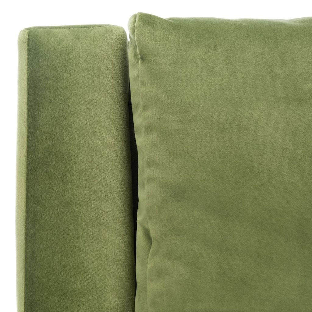 Astrid Mid Century Arm Chair, 28.74" X 33.86", Olive Velvet/Natural