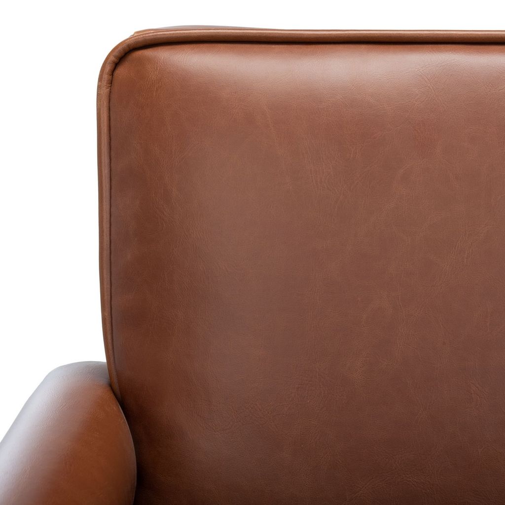 Suri Mid Century Arm Chair, 23.23" X 29.92", Cognac Pu/Walnut