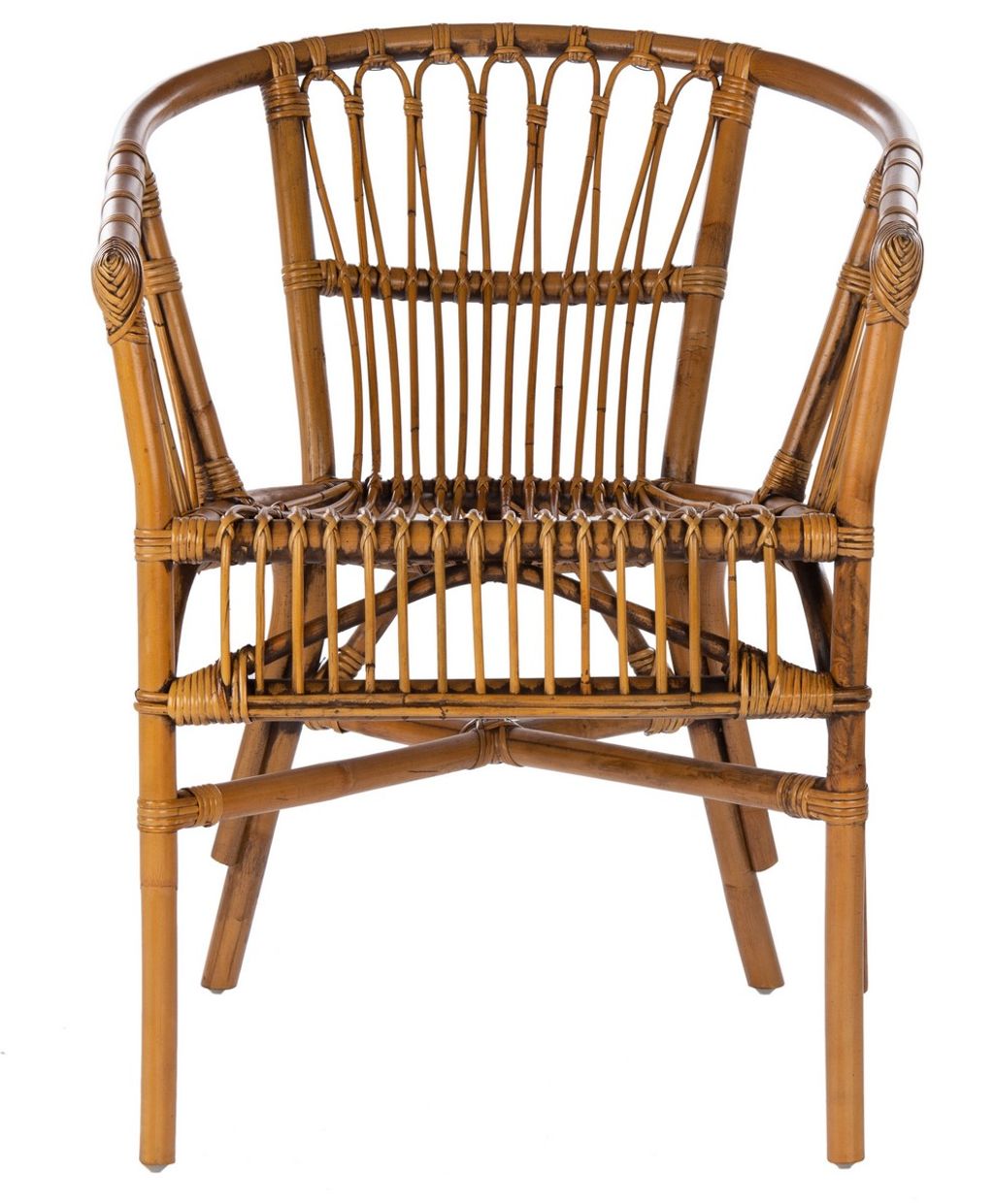 Adriana Rattan Accent Chair, 22.83" X 30.31", Honey Brown Wash, Set Of 2