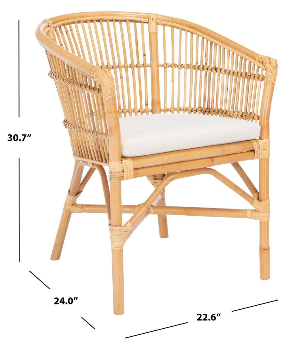 Olivia Rattan Accent Chair W/ Cushion, 22.64" X 30.71"