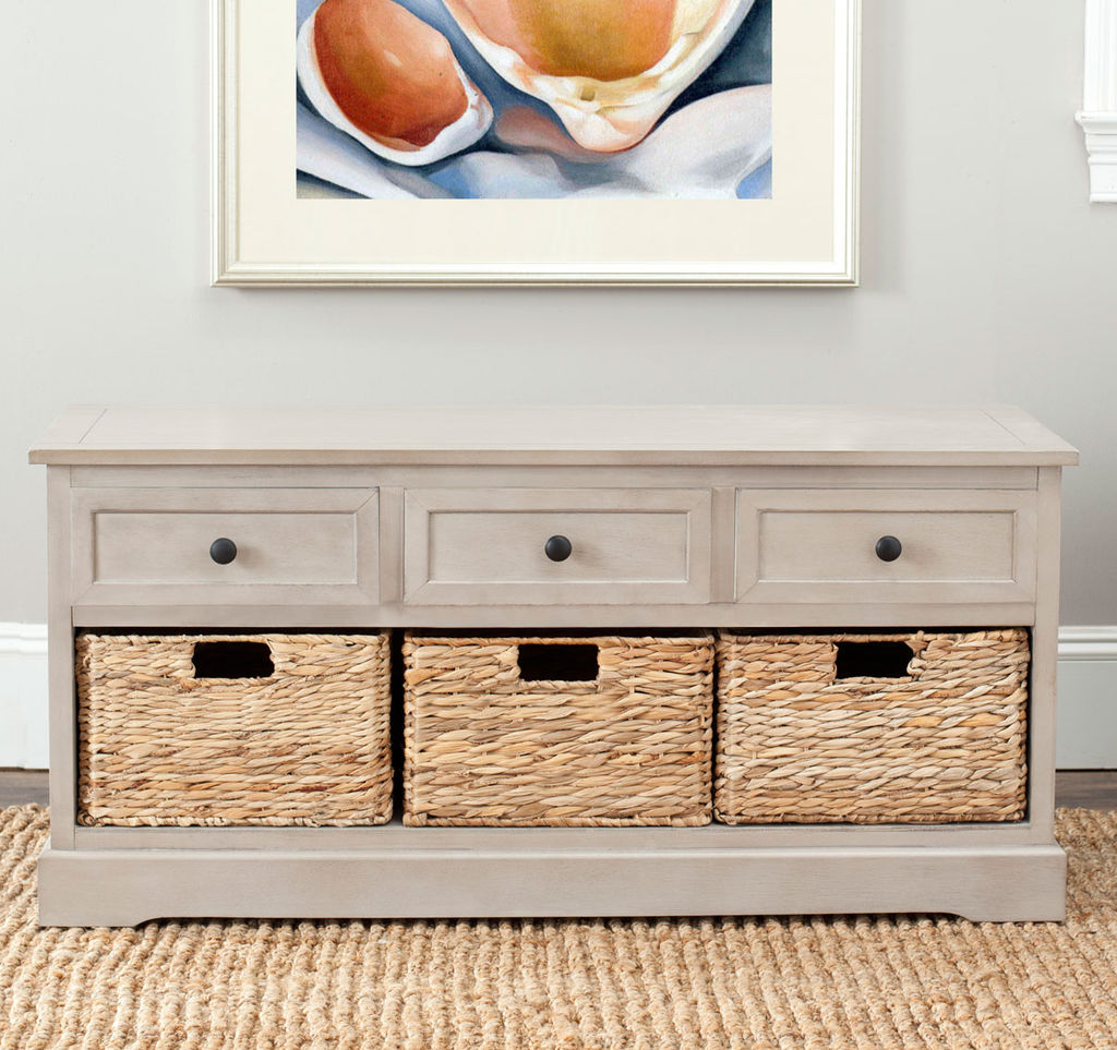 Damien 3 Drawer Storage Bench, 42.1" X 19.7", Vintage Grey