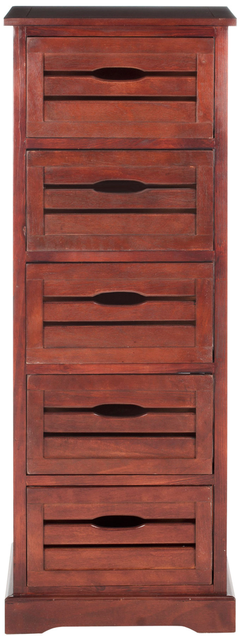 Sarina 5 Drawer Cabinet, 16.5" X 46.5", Dark Cherry