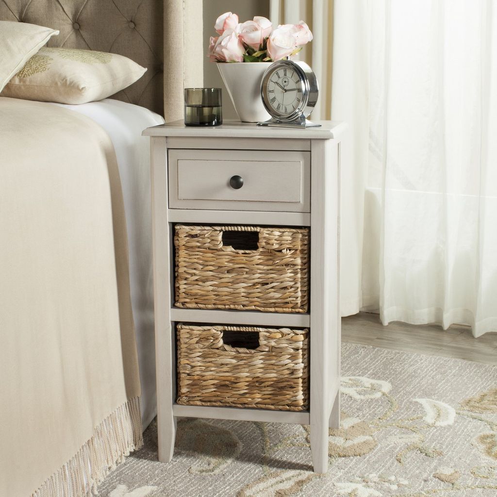 Everly Drawer Side Table, 15" X 27.6", Vintage Grey