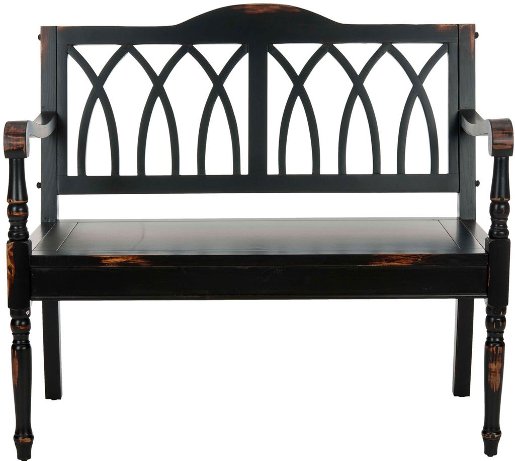 Benjamin Bench, 40" X 36", Distressed Black