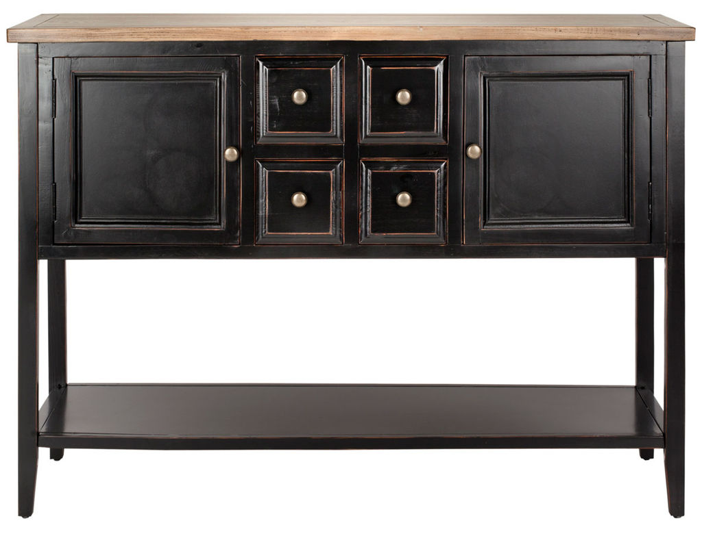 Preview image for Charlotte Storage Sideboard, 45.7" X 34", Black/Oak Top