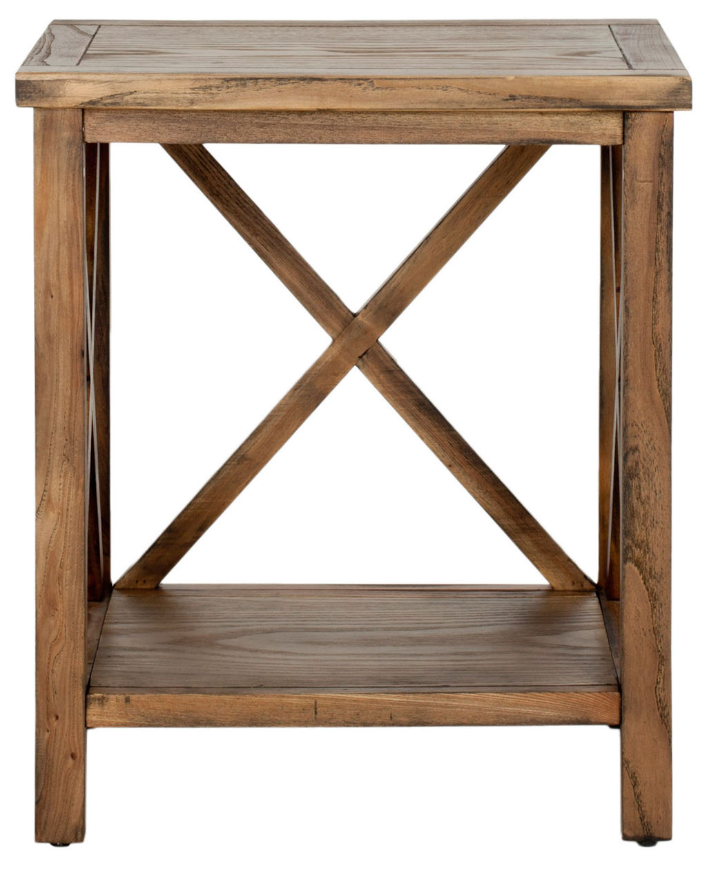 Candence Cross Back End Table, 18.1" X 21.5", Oak