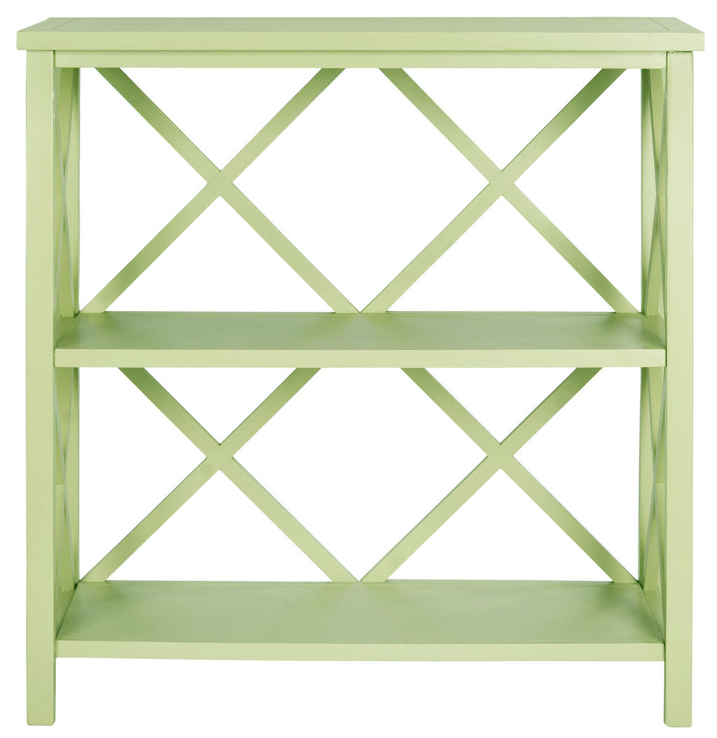 Preview image for Liam 2 Tier Open Bookcase, 33.5" X 35.6", Avocado Green