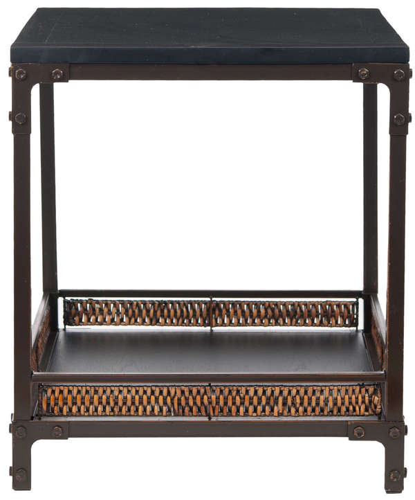 Dinesh End Table With Storage Shelf, 22" X 25.2"
