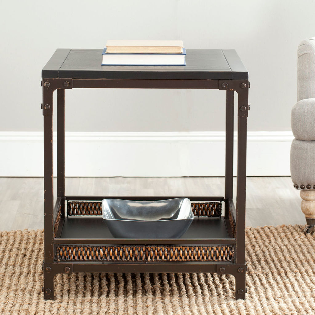 Dinesh End Table With Storage Shelf, 22" X 25.2"