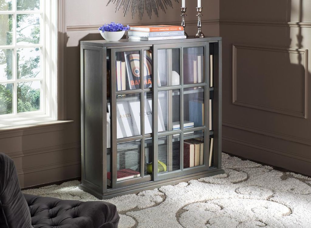 Greg3 Tier Bookcase, 37.8" X 40.2", Ash Grey