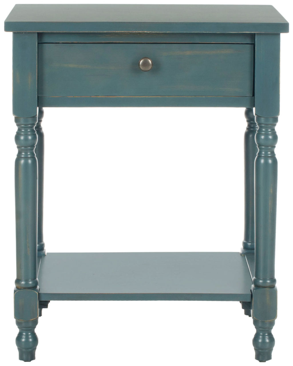 Tami Nightstand With Storage Drawer, 20" X 25", Dark Teal