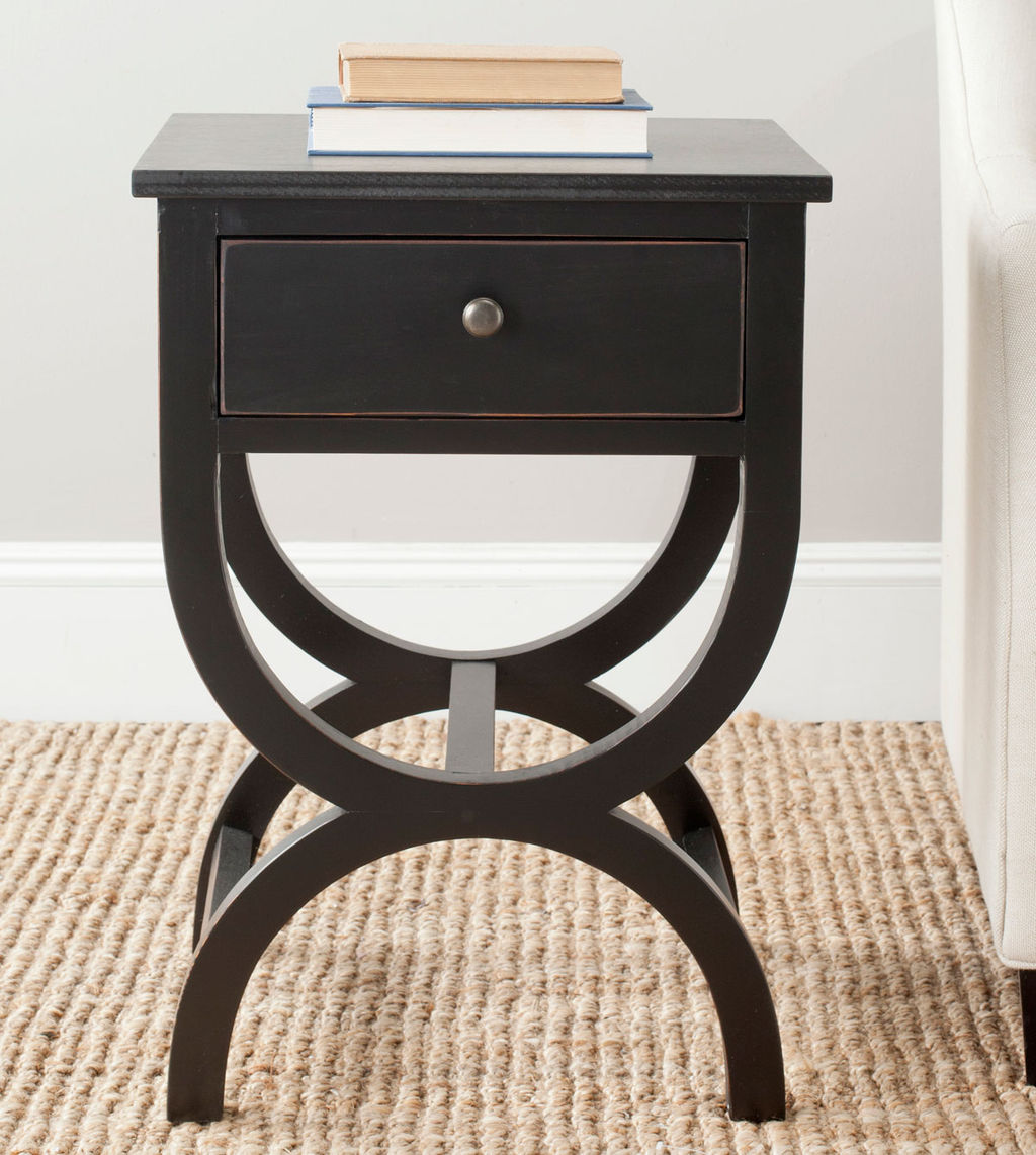 Maxine Nightstand With Storage Drawer, 18" X 26.75", Black