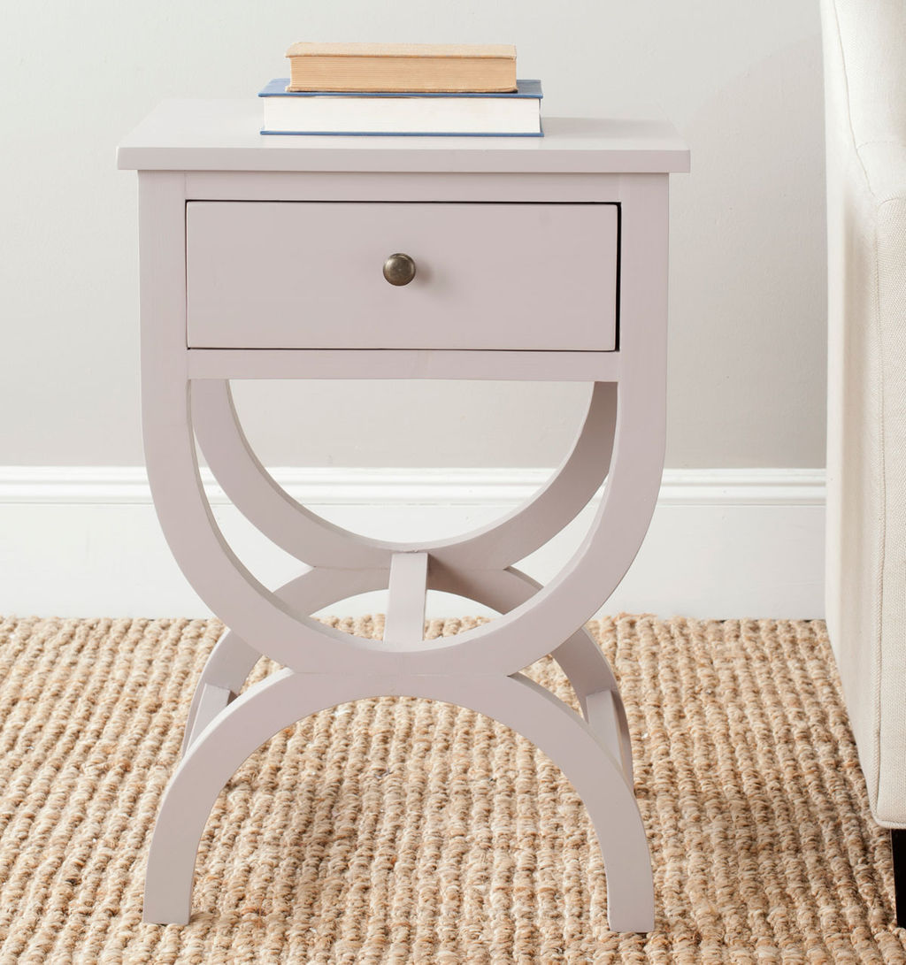 Maxine Nightstand With Storage Drawer, 18" X 26.75", Grey Mauve