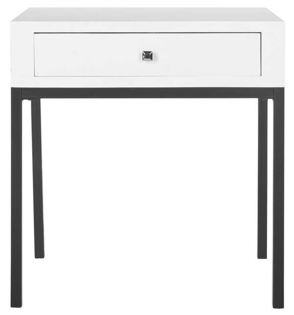 Adena End Table With Storage Drawer, 24" X 26.2", White