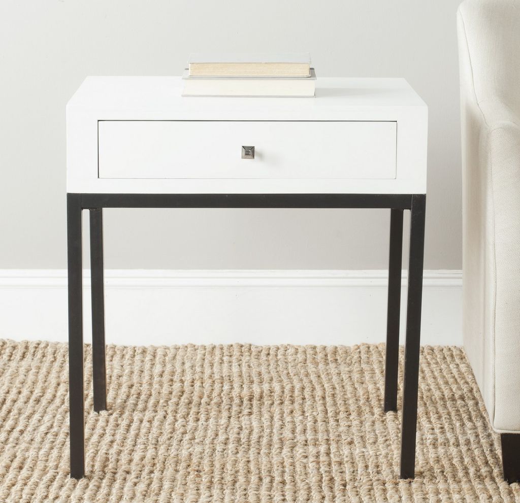 Adena End Table With Storage Drawer, 24" X 26.2", White