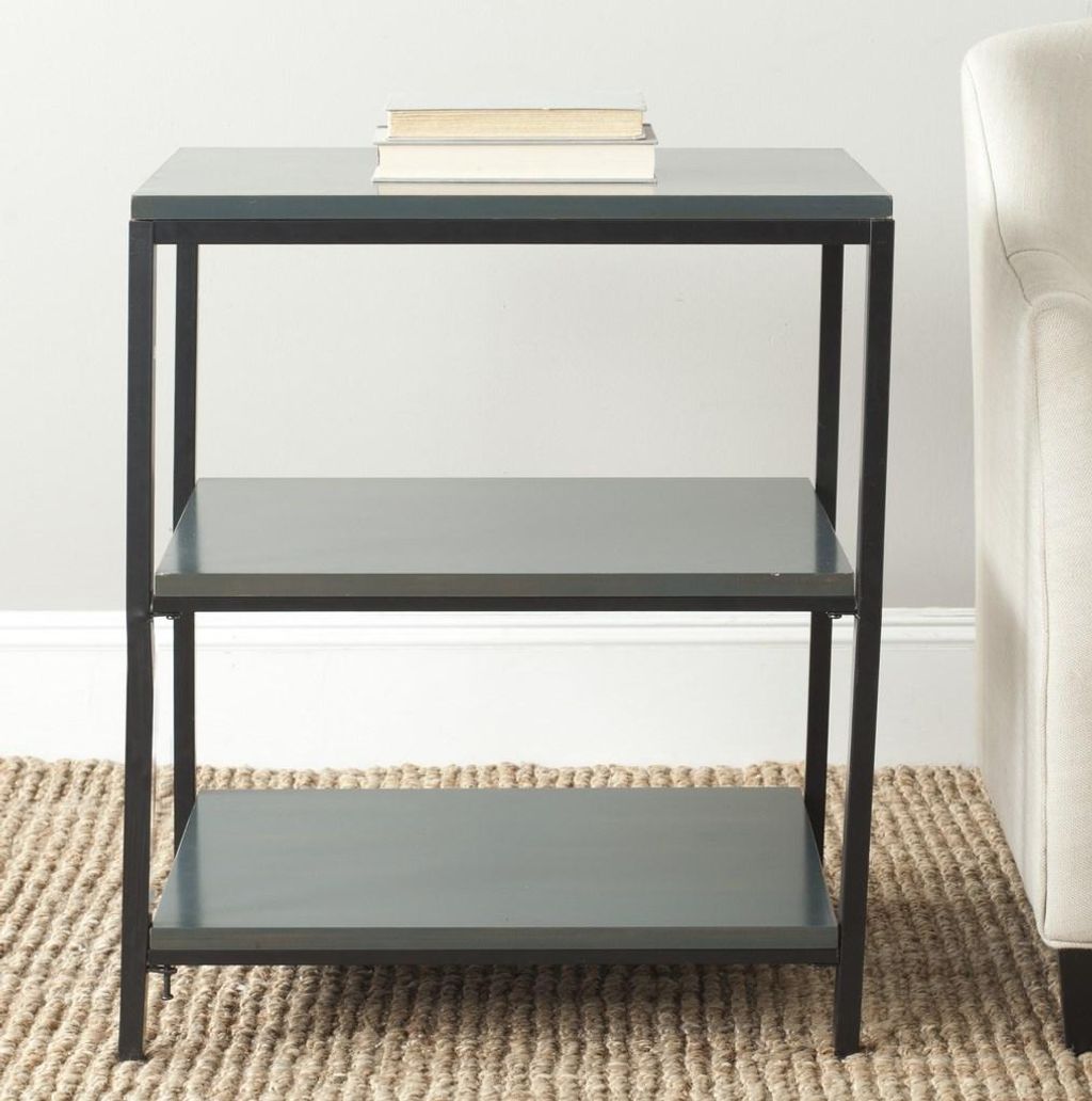 Zeke 3 Tier Shelf Unit, 24" X 28.1", Dark Teal