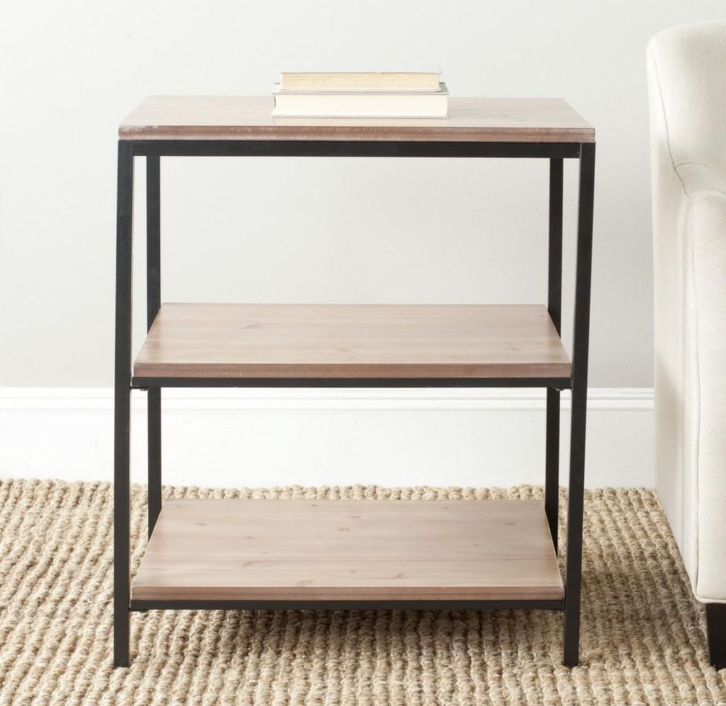 Zeke 3 Tier Shelf Unit, 24" X 28.1", Honey Natural