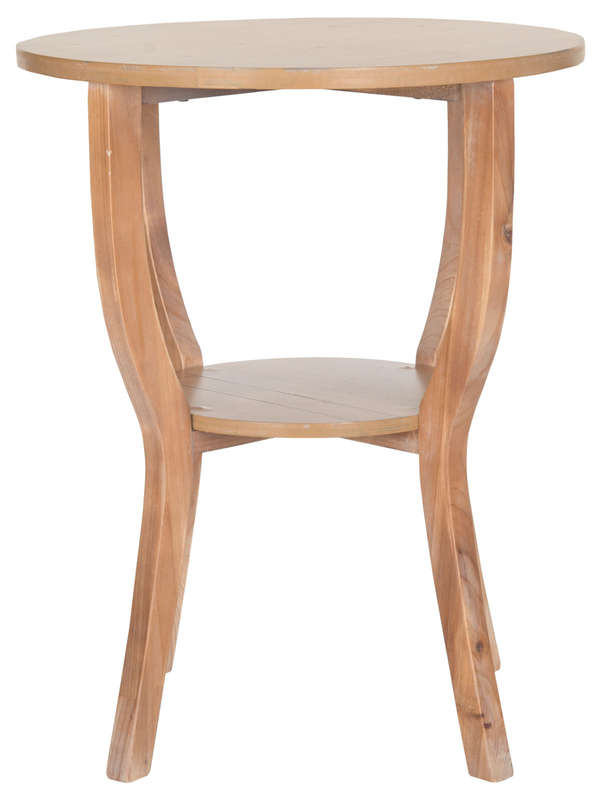 Rhodes Round Pedestal Accent Table, 22" X 30.3", Honey Natural