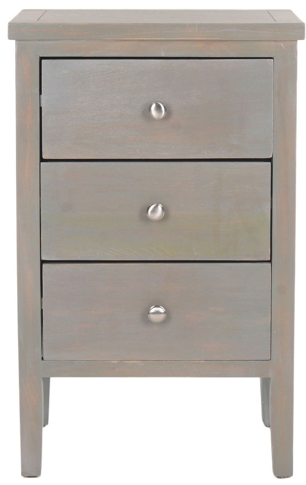 Deniz Nightstand With Storage Drawers, 16.9" X 26.8", Ash Grey