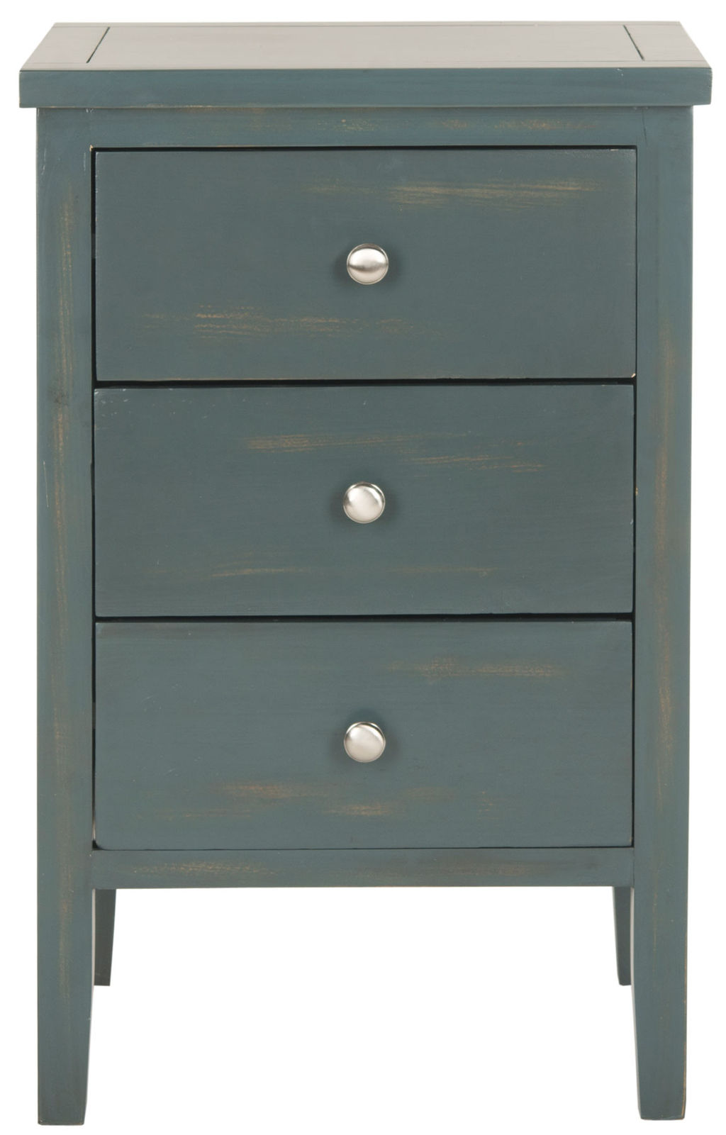 Deniz Nightstand With Storage Drawers, 16.9" X 26.8", Dark Teal