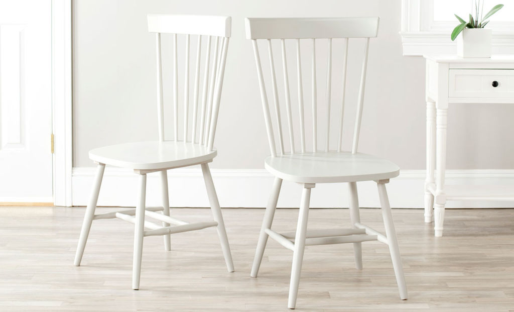 Parker 17''H Spindle Dining Chair, Set Of 2, 20.5" X 36", Off White