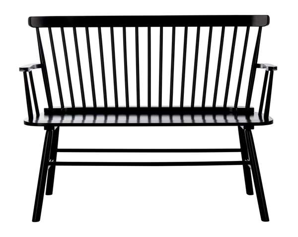 Addison Spindleback Settee, 48" X 36", Black/Black