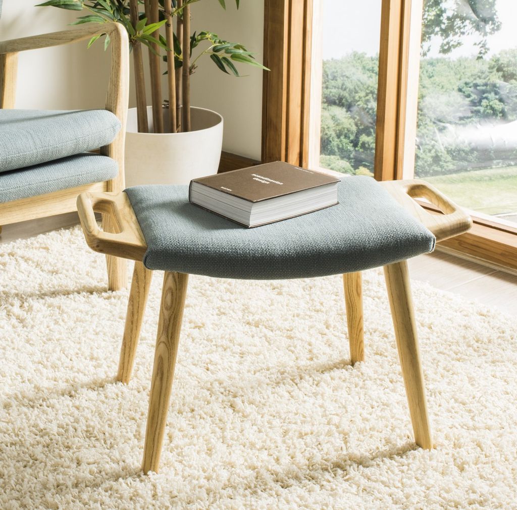 Yara Bench, 11.81" X 15.35", Blue/Natural