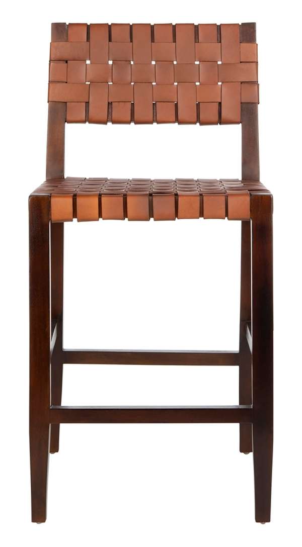 Paxton Woven Leather Counter Stool, 18" X 36"
