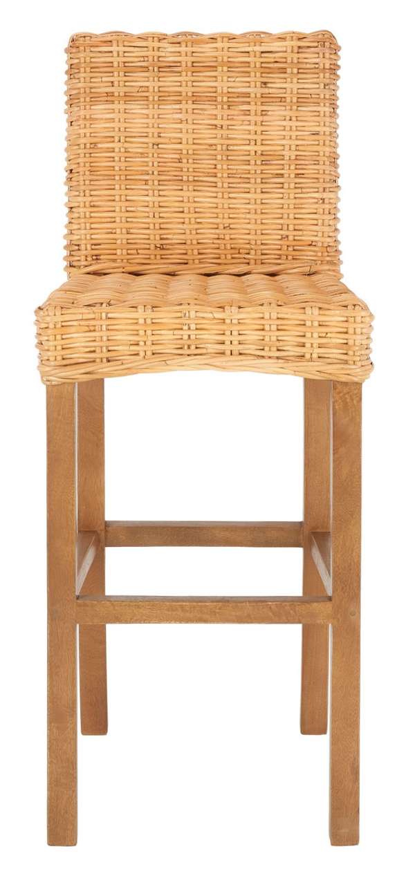 Tobie Rattan Bar Stool, 20.08" X 43.31", Natural/Natural