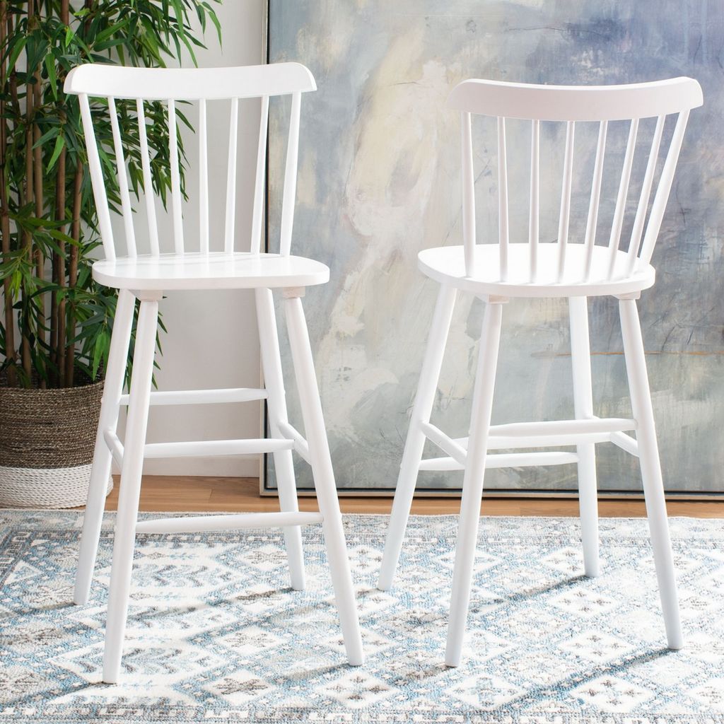 Galena Bar Stool, 19.9" X 38", White, Set Of 2
