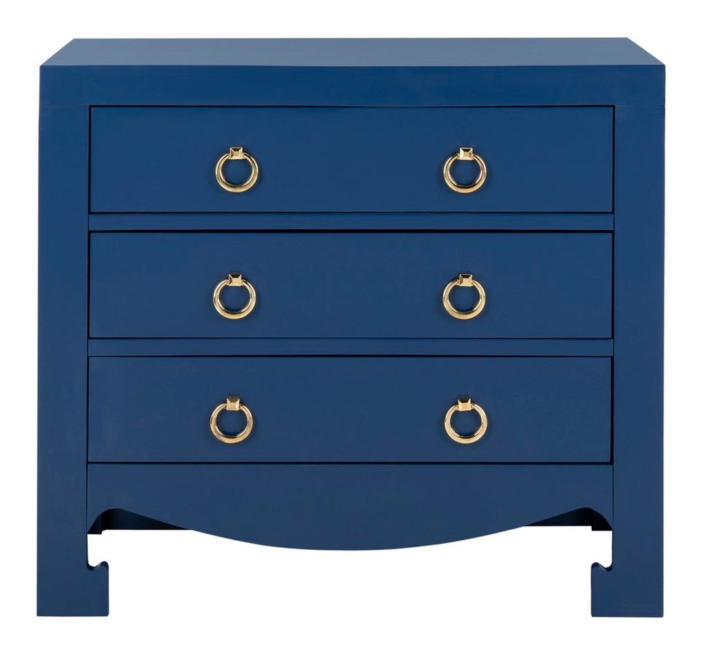 Preview image for Dion 3 Drawer Chest, 31.9" X 29", Lapis Blue/Gold