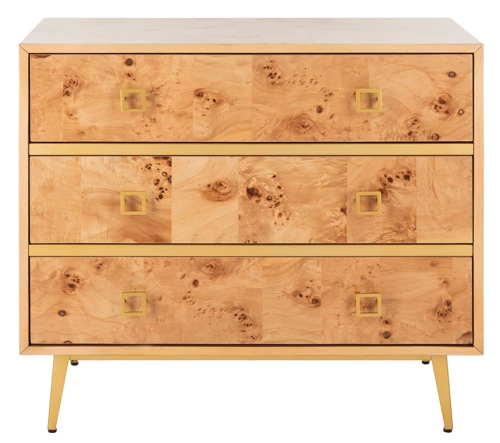 Preview image for Katia 3 Drawer Chest, 31.9" X 29", Natural/Gold