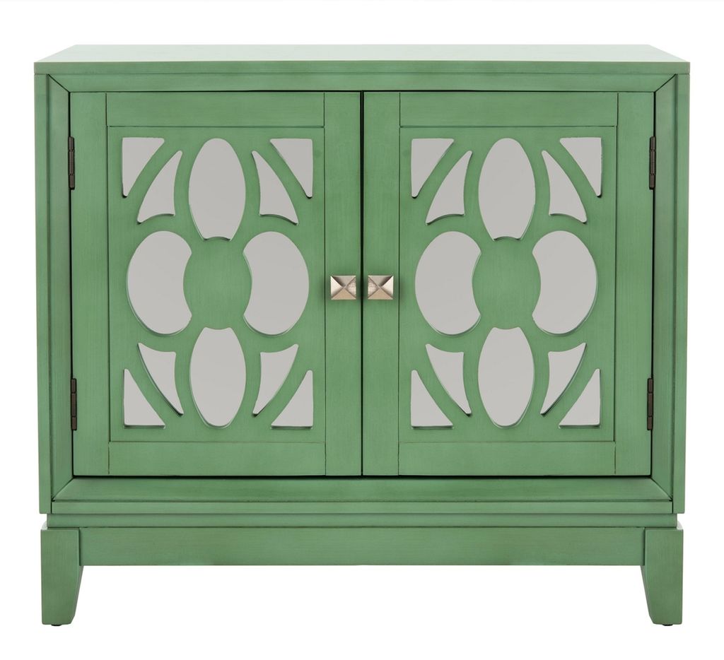 Preview image for Shannon 2 Door Chest, 32" X 29", Turquoise/Mirror