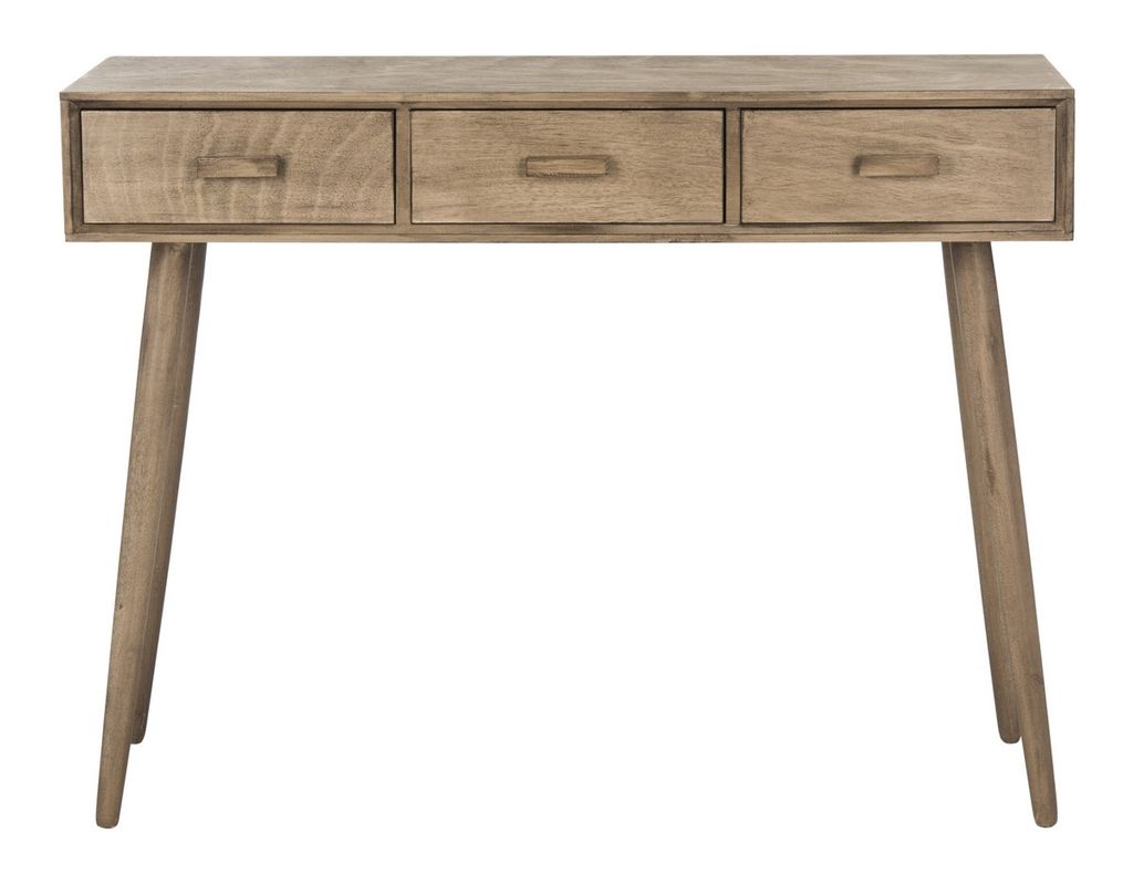 Albus 3 Drawer Console Table, 41.8" X 32", Chocolate/Desert Brown