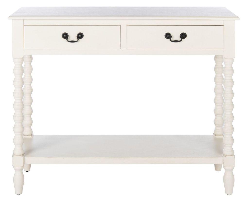 Preview image for Athena 2 Drawer Console Table, 35.5" X 29.5", Distressed White