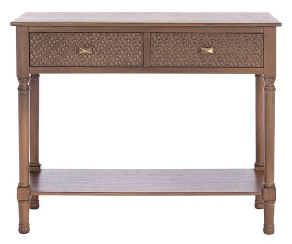 Halton 2Drw Console Table, 35.5" X 29.5", Brown