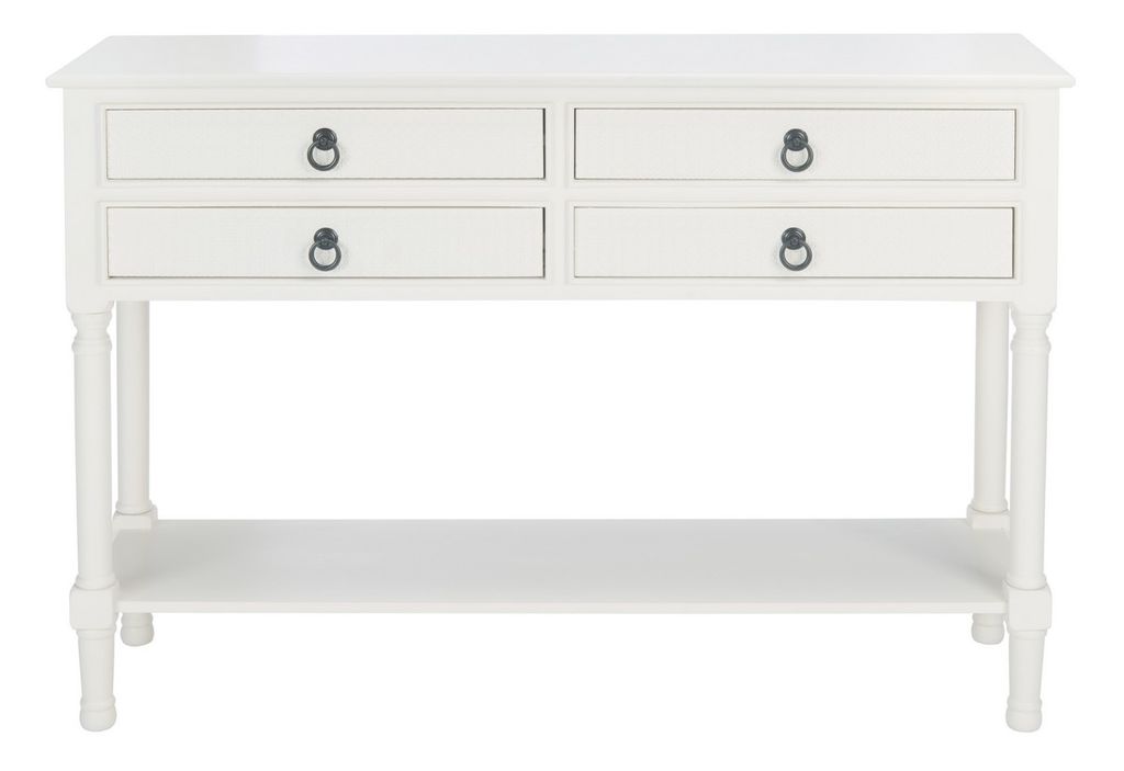 Haines 4Drw Console Table, 42" X 29.5", White