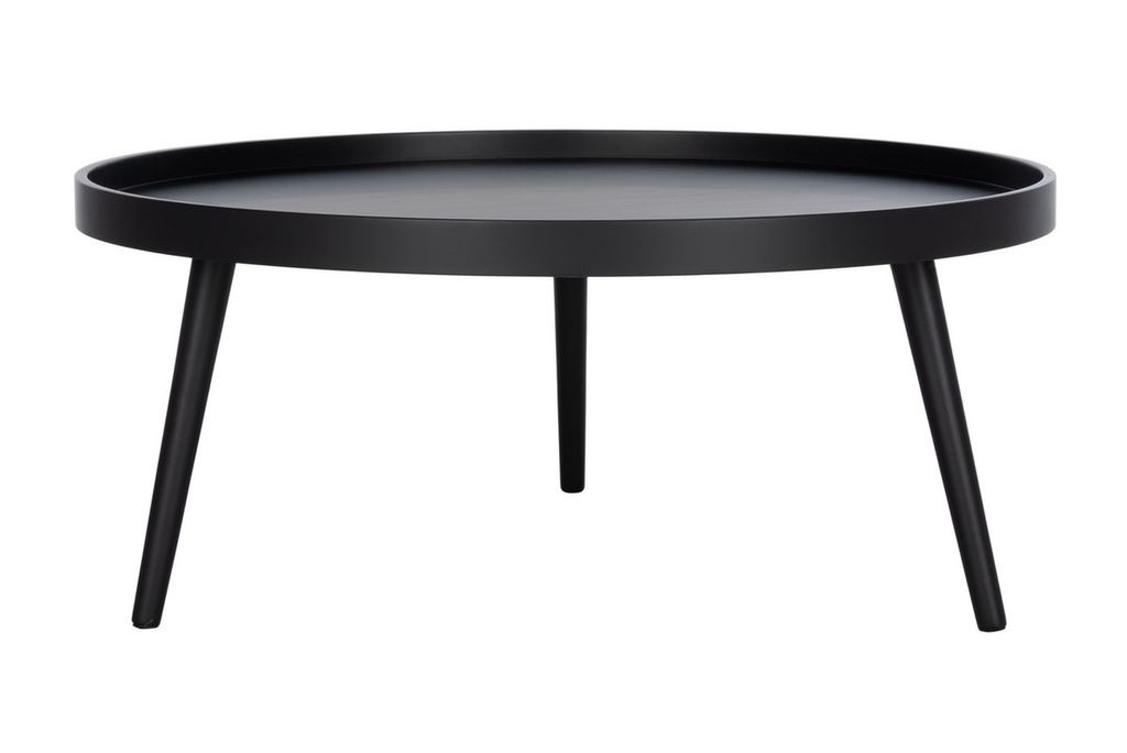 Fritz Round Tray Top Coffee Table, 35.4" X 15", Black