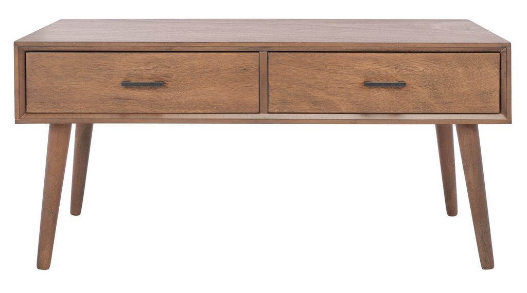 Preview image for Mozart Mid Century 2 Drawer Coffee Table, 37.75" X 17.75", Brown