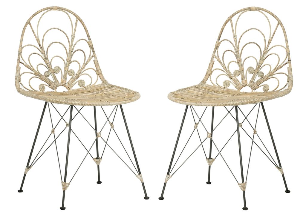 Madeline Rattan Dining Chair, 22.84" X 33.47", Set Of 2